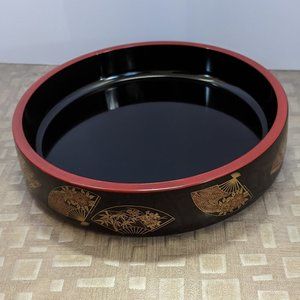 Vintage Japanese Lacquer Sushi Serving Plate